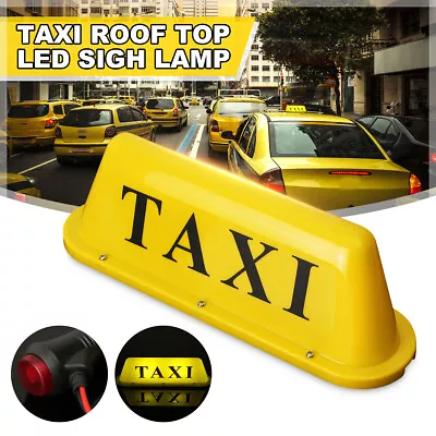 12V Taxi Cab Sign Roof Top Topper Car Magnetic Base Lamp LED Light Waterproof • $28.02