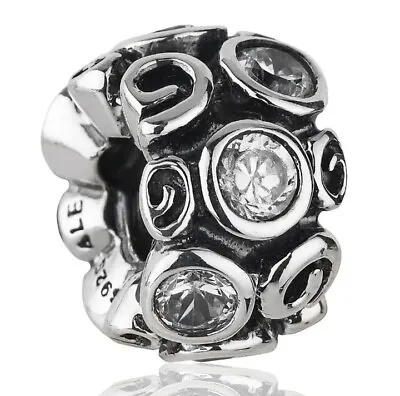 GENUINE AUTHENTIC PANDORA RETIRED Spot And Swirl Charm Item No. 790330CZ LikeNew • $24.99