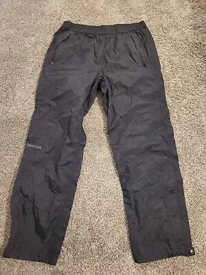 Marmot Rain Pants Waterproof Windproof Hiking Mens Large Black Zip • $32