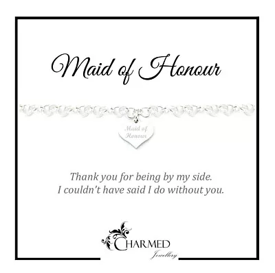 Charmed Jewellery Maid Of Honour Gift Engraved Bracelet For Women • £13.99