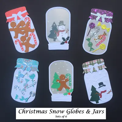 Christmas Snow Globe / Jars Card Toppers Die Cuts - Various Ready Assembled X6 • £2.99