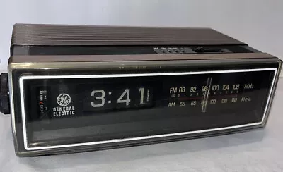 Vtg General Electric GE 7-4305C Flip Alarm Clock Radio ONLY RADIO WORKS • $20.25