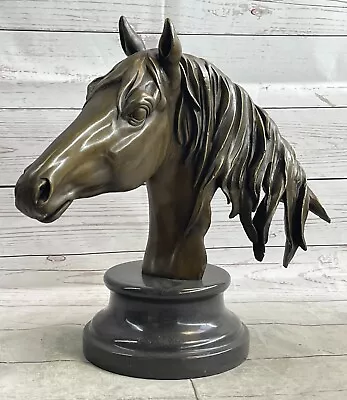 Exquisite Bronze Horse Head Bust Sculpture By Milo Artwork Of Elegance And Power • $399