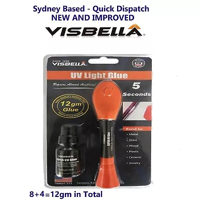 Visbella UV Light Glue 5 Second Fix Liquid Repair Plastic Welding Compound Glue • $23.35