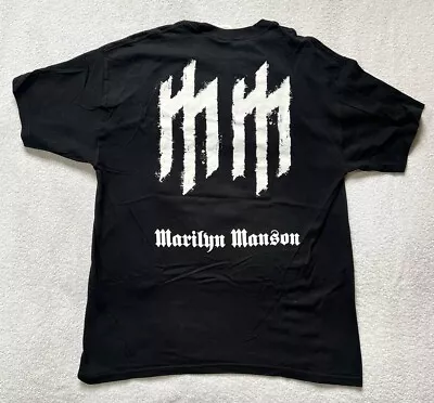 Marilyn Manson Double Cross Black T-Shirt Vintage Band Tour Tee - Size Large • £6.50