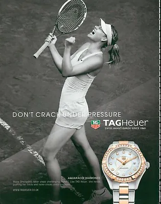 TAGHeuer WATCH Magazine Print Ad Jewel AQUARACER Maria Sharapove  1pgVTG 2013 • £14.45