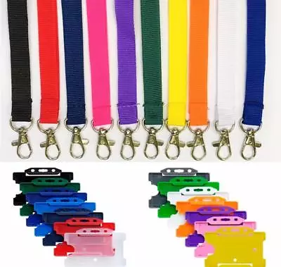 Plain Lanyard Neck Strap Metal Clip Lanyard With ID Badge Card Holder - FREE P&P • £80.22