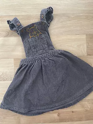 Baby Girl 9-12 Months Marks & Spencer Corduroy Pinafore Dress Winnie The Pooh • £4