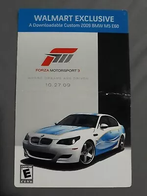 Forza Motorsport 3  Custom 2009 BMW M5 E60  DLC CARD Download Code Xbox 360 Iii • $49