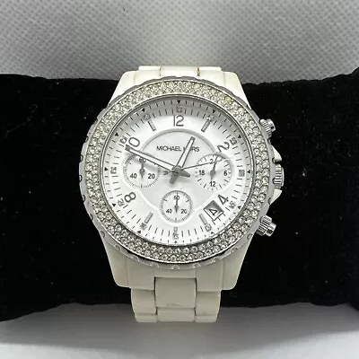 Michael Kors MK5300 Women's White Acetate Band Analog Dial Quartz Watch JNA270 • $59.99