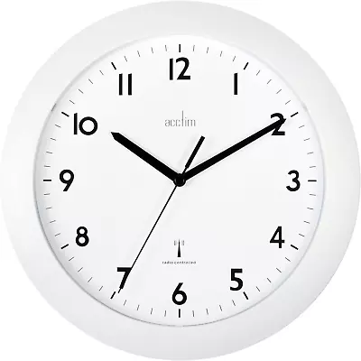 Acctim Cadiz RC Wall Clock 25.5cm White 74132 25 Cm L X 25 Cm W • £27.27