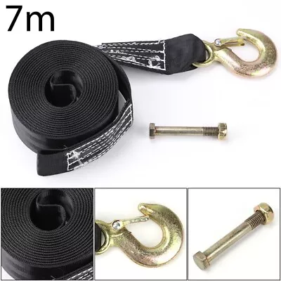 £9.25 • Buy 7 Metre Hand Winch Strap - 7M 50MM 2500LBS Hook Eye Webbing Pull Trailer Boat