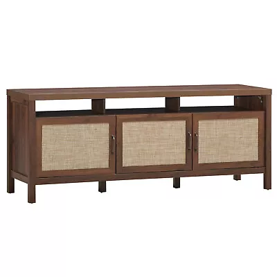 TV Stand Entertainment Media Center For TV's Up To 65  With Wood Legs Walnut • $149.99