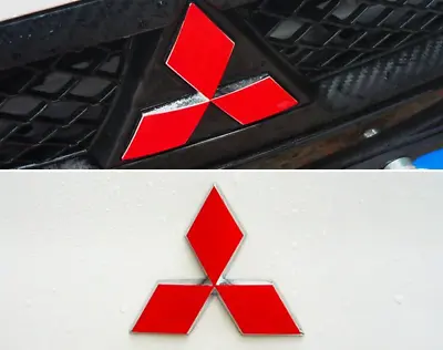 Mitsubishi 3 Sets Red Logo Reflective Emblems Badge Decal Stickers • $16