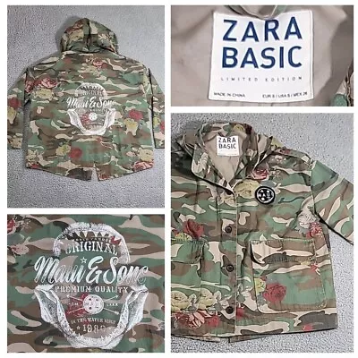 ZARA Maui & Sons Camouflage Floral Jacket Women's Small Hooded Limited Edition  • $39.87