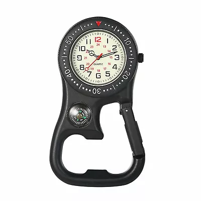 New Compass Corkscrew Carabiner Clip Watch Luminous Pocket Watch Accessories • £14.02