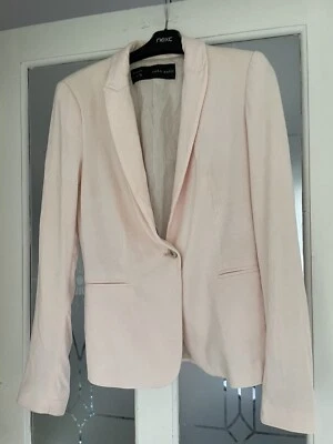 $6.10 • Buy Zara Basic Baby Pink Single Breasted Lined Jacket Blazer Size S