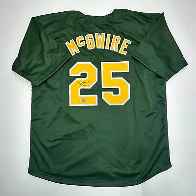 Facsimile Autographed Mark McGwire Oakland Green Reprint Jersey Size Men's XL • $74.99