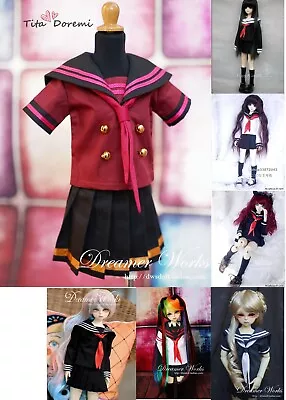 BJD Doll Long Sleeved Sailor Suit For 1/3 MSD MDD 1/4 YOSD BB 1/6 6-7  Clothes • $28.99