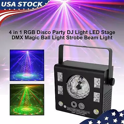 4 In 1 RGB Disco Party Light LED Stage DMX Magic Ball Light Strobe Beam Light WR • $67.79