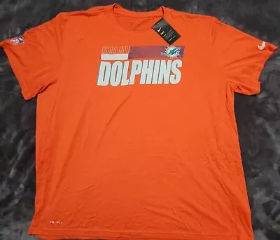 NFL Nike Miami Dolphins On-Field Performance Dri-Fit Sideline T-shirt 3XL NWT • $14.99