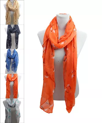 £4.75 • Buy Women Lady Flamingo Animal Printing Soft Large Summer Spring Autumn Wrap Scarf