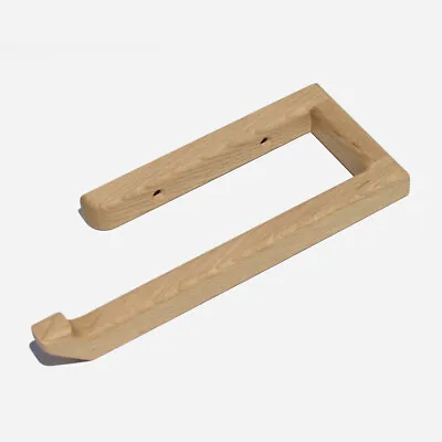 Solid Oak Wooden Wall Mounted Bathroom Towel Rail / Kitchen Roll Holder - L Hand • £45