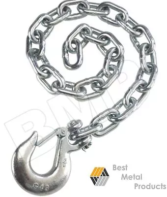 (2) 35  Gooseneck Trailer Safety Chain 3/8  Slip Hook Clip  0900145 • $39.85