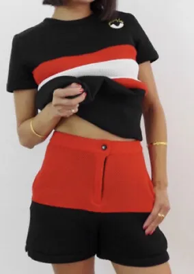 Reebok X Melody Ehsani Me Mesh Shorts Black Red Size L Nwt $70 • $24.95