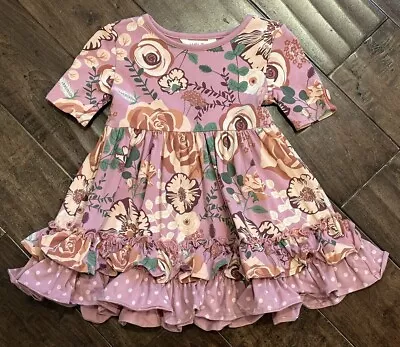 Matilda Jane Just Floral Dress Imagine Odette Toddler Girls Size 2 Pink Ruffles • $14.97