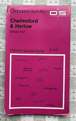 Pre-owned OS Landranger Map Sheet 167 - Chelmsford & Harlow - C1977 • £2.99