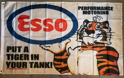 ESSO Tiger In You Tank VINTAGE HUGE Retro Flag..Man Cave Garage Shed Car Show • $26.50