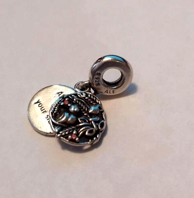 $35 • Buy Authentic Pandora Charm , Always By Your Side,  Pink CZ  And Silver ,  Preowned