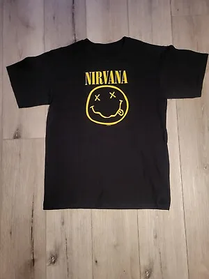 Vintage 2003 Nirvana T Shirt Black Double Sided L • $11.99