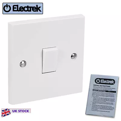 *Electrek Light Switch 2 Way (1 Gang) 1G 10AX White Plastic With Fixing Screws • £2.99