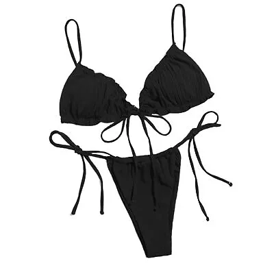 Swimwear Set Backless Wireless Spaghetti Strap Padded Bikini Lady • $22.60
