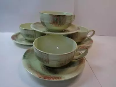 Lot Of 4 Vintage Vernon Kilns Vernonware 1950s Cup & Saucer Sets RAFFIA • $37.55