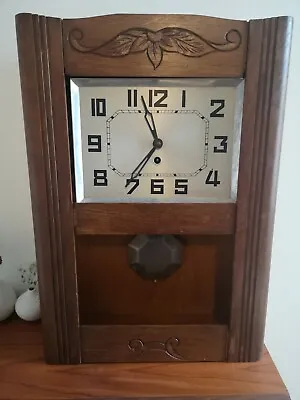 Lovely Old Wooden Wall Clock Vienna Style For Restoration - Unknown Condition • £110