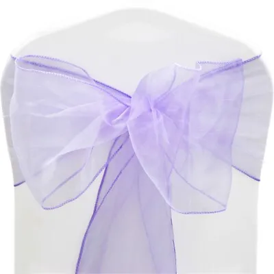 Time To Sparkle 1 10 20 50 100 Organza Sashes Chair Cover Bow Sash Wedding Party • £44.72