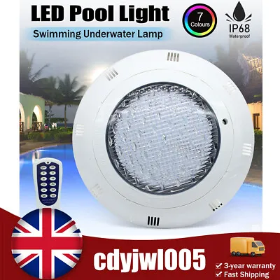AC 12V 45W RGB Swimming LED Pool Light Underwater IP68 Waterproof Lamp W/ Remote • £37.19
