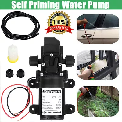12V Water Pump 130PSI Self Priming Pump Diaphragm High Pressure Automatic Switch • $15.89