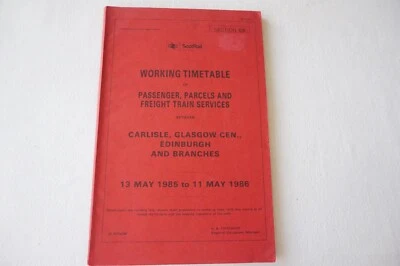 £23.99 • Buy 1985 Scottish Region Railway Working Timetable Section GB Edinburgh Glasgow****