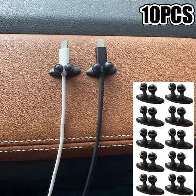 10x Auto Car Interior Parts Wire Cable Holder Clips Charger Line Organizer Black • $6.99