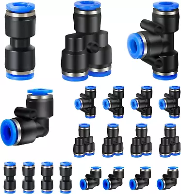 1/2  OD Push Connect Fitting Air Hose Fitting Air Line Fittings (20Pcs1/2 Od) • $22.86