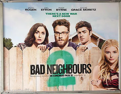 Cinema Poster: BAD NEIGHBOURS 2 2016 (Quad) Seth Rogen Rose Byrne Zac Efron • £9.95