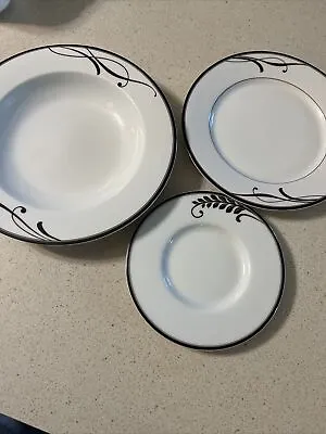 Mikasa Cocoa Blossom SET OF 3 Rimmed Bowl Salad Plate And Saucer • $12
