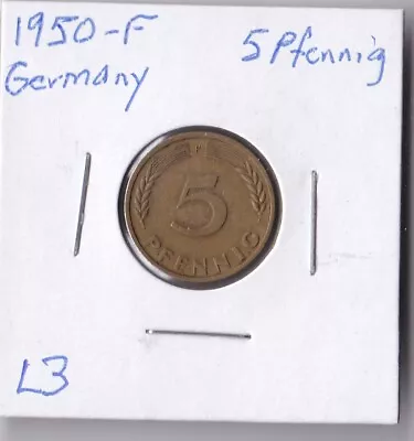 1950-F Germany 5 Pfennig L3 • $1.49