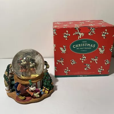 Disney Store Mickey And Minnie  Santa Is Coming To Town  Snow Globe Music Box • $39.99