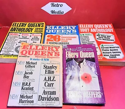 Lot 5 Vintage Ellery Queen Books Anthology Editions More - VG 1960's • $45