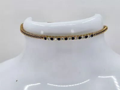 Vintage 18K Yellow Gold Sapphire And Diamond Bracelet .22 Cttw 6.5  • $635